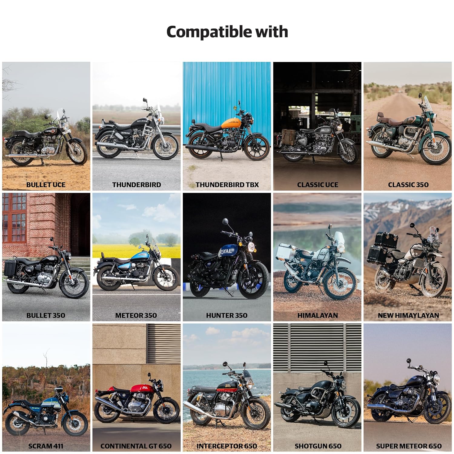 Royal Enfield 1990642 Bike Cover, Water Resistant, Black, Compatible for all the models of Royal Enfield