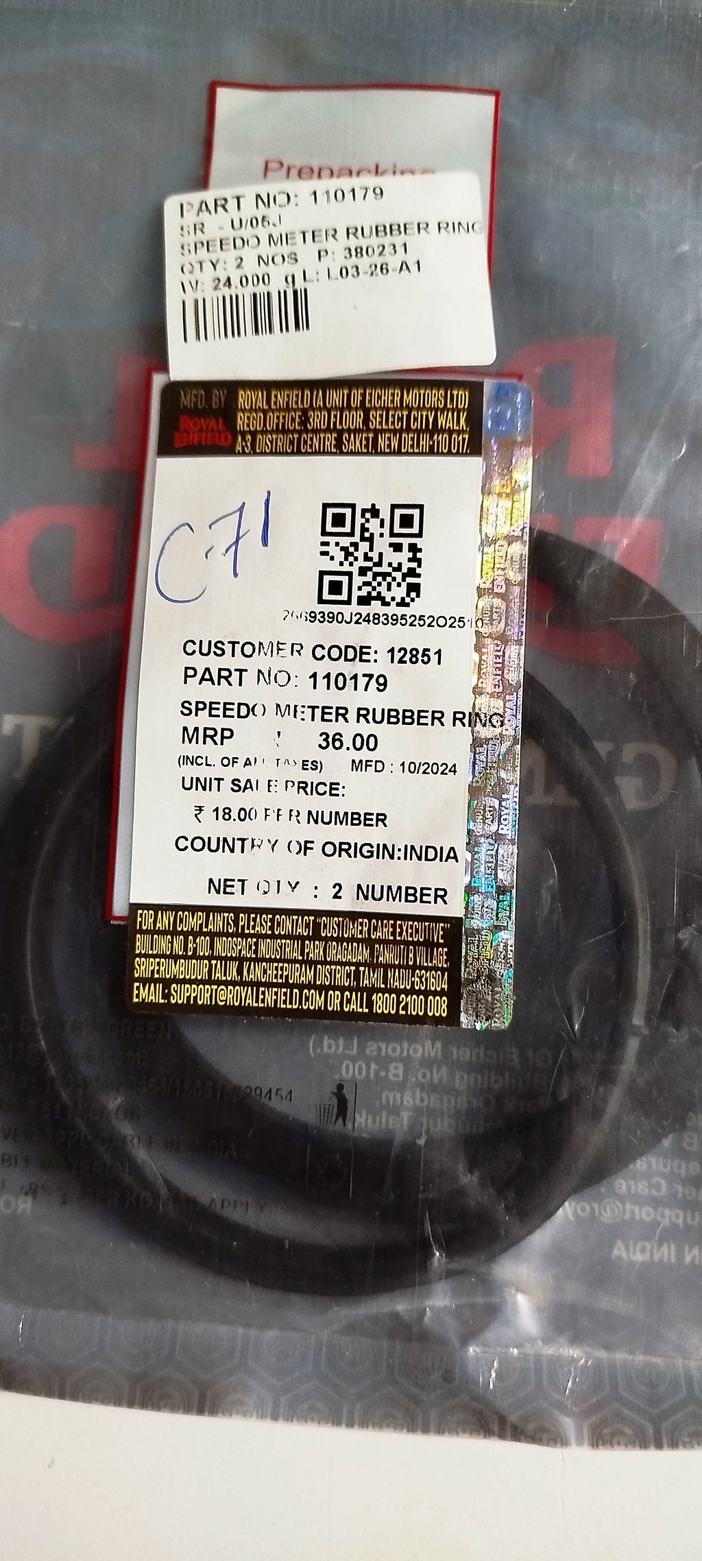 Gaskets Tachimetro Royal Enfield Classic 500- EFI - 110179