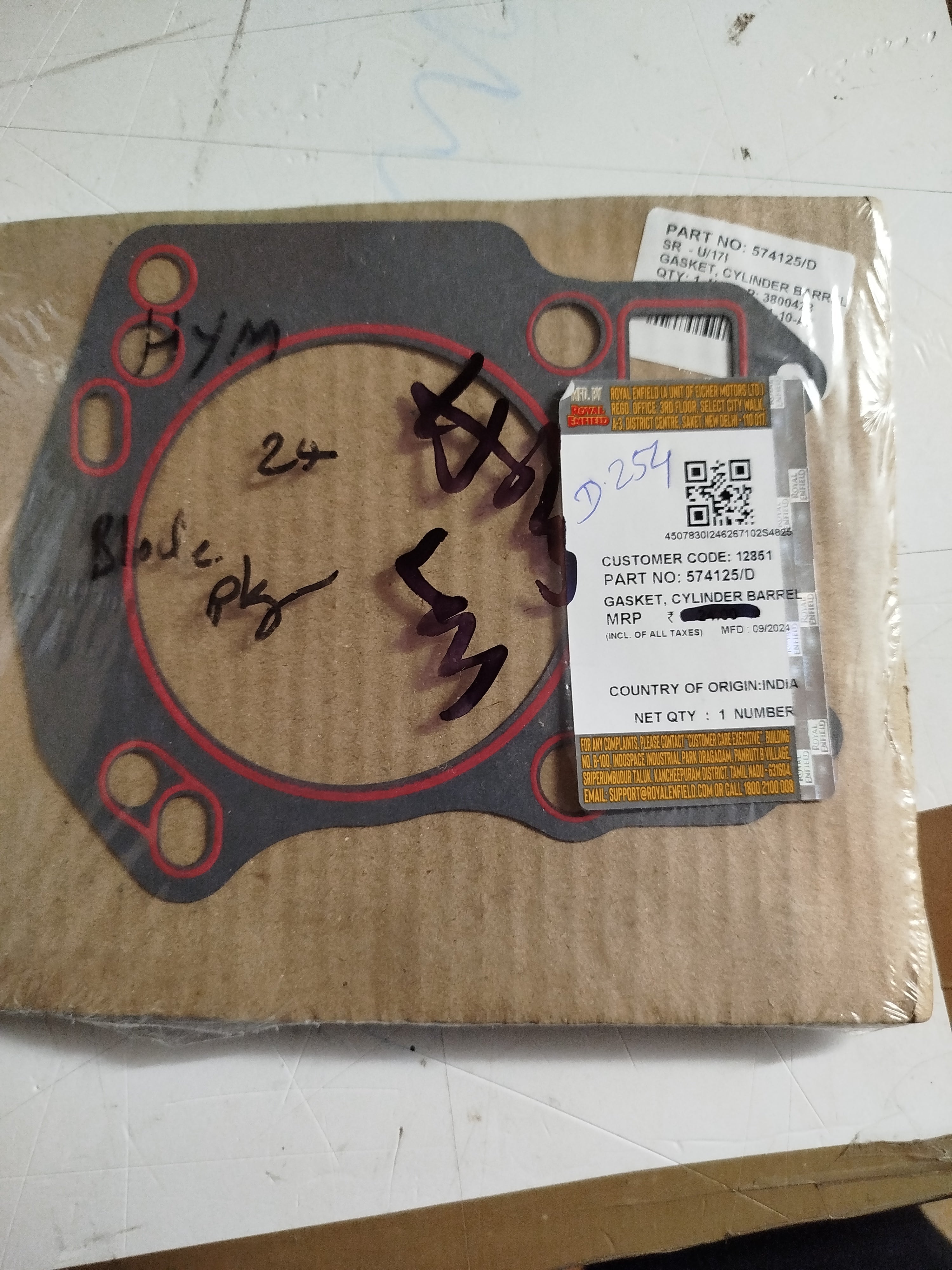 Gasket  Cylinder  Royal Enfield Himalayan/Scram 411cc - 574125/D