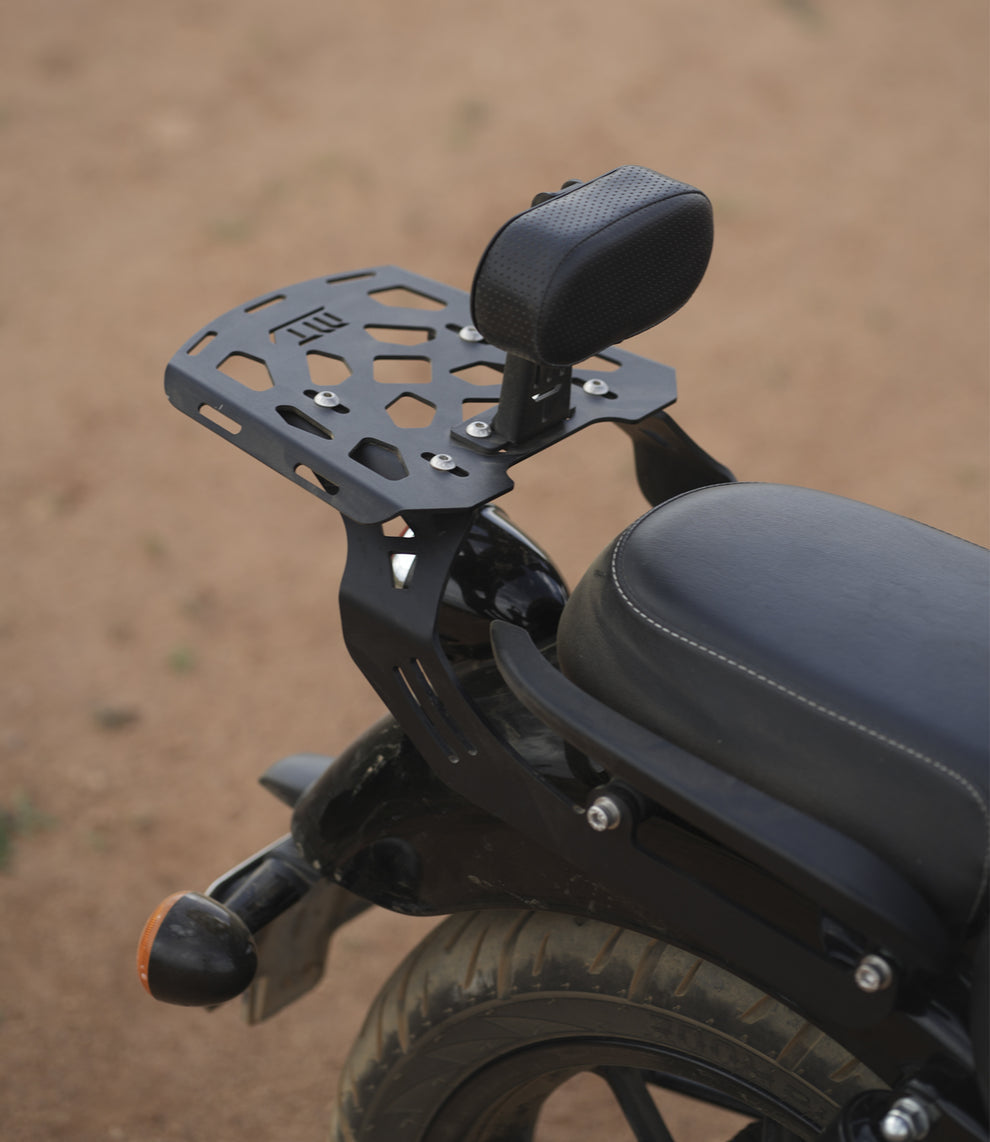 Portapacchi Con Schienalino Regolabile/Back Carrier With Backrest per Royal Enfield Meteor 350